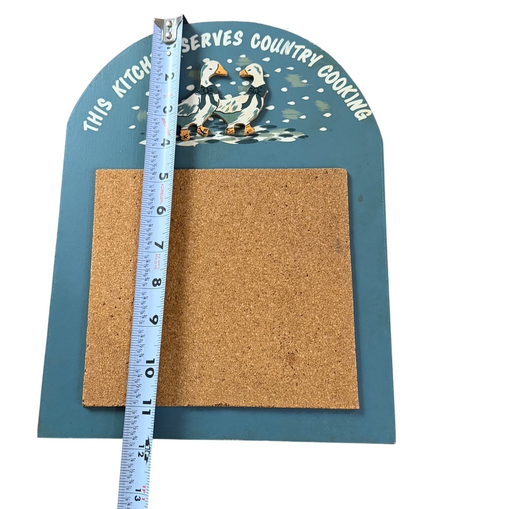 Vintage 1988 Country‎ Geese This Kitchen Memo Holder Cork Board Blue Farmhouse - Picture 6 of 7